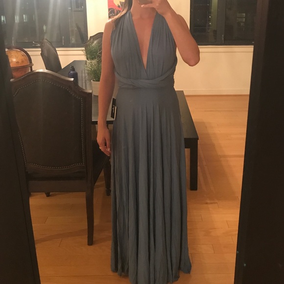 Slate blue tricks of the trade wrap dress - Picture 4 of 4